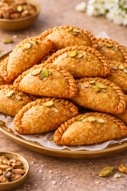 Homemade Gujiya – Festive Indian Sweet | Flaky, Khoya-Filled